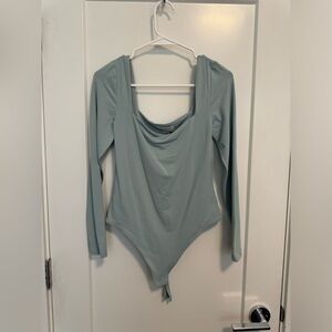 Aritzia Contour Squareneck Bodysuit - aqua blue - Size L